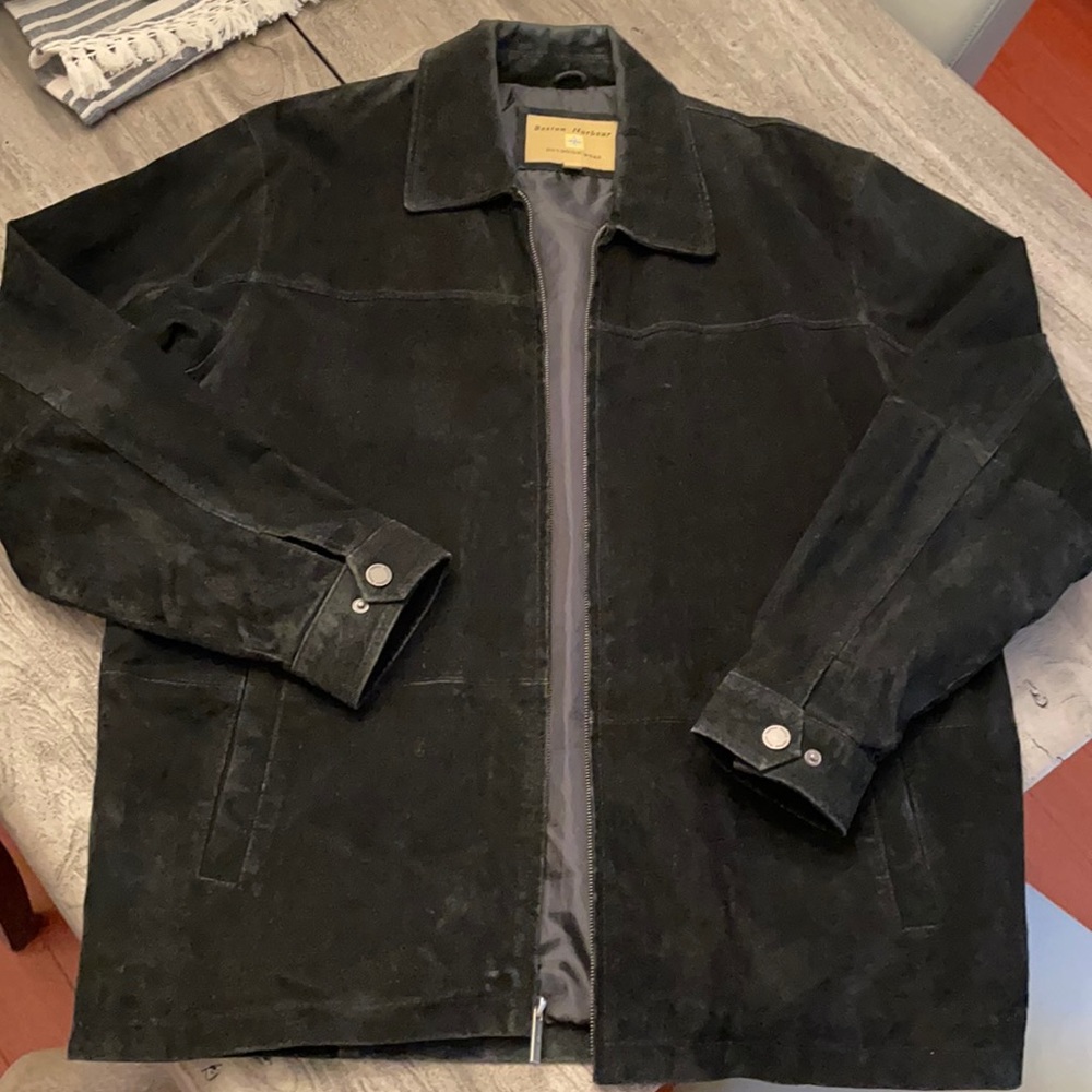 Boston Harbour Men’s L black leather coat